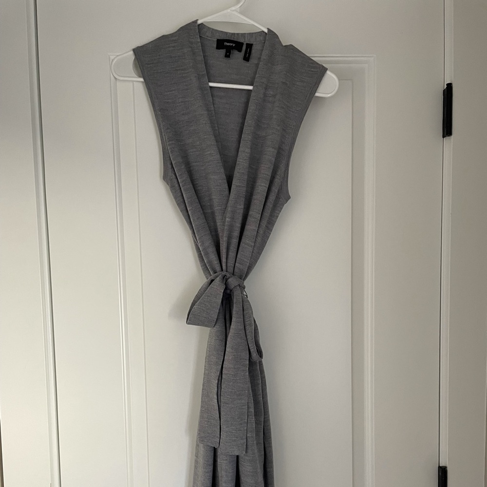 Theory sleeveless maxi cardigan
